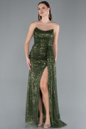 Abendkleid Lang Khaki ABU4776