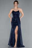 Abendkleid Lang Marineblau ABU4776