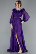 Violette Abendkleid Chiffon Lang ABU4130