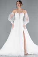 Hochzeitskleider Lang Weiß ABG114