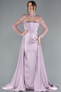 Abendkleid Lang Satin Lavendel hell ABU4765