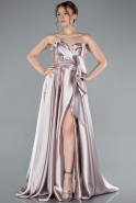 Abendkleid Lang Satin Lavendel hell ABU4774