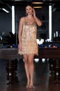 Gold Partykleid Kurz ABK1629