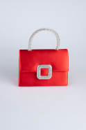 Abendtasche Satin Rot V758