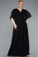 Abendgarderobe in Großen Größen Lang Chiffon Schwarz ABU4794