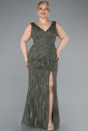Khaki Abendkleid İn Übergröße Lang ABU4717