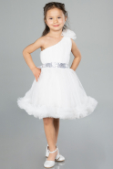 Abendkleid für Kinder Kurz Weiß ABK2065