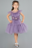 Abendkleid für Kinder Kurz Lavendel ABK2067