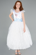 Abendkleid für Kinder Lang Weiß ABU4238