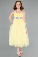 Gelb Abendkleid Für Kinder Lang ABU3031