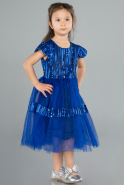 Abendkleid für Kinder Midi Sächsischblau ABK2301