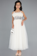 Abendkleid für Kinder Lang Weiß ABU4830