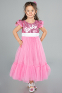 Abendkleid für Kinder Lang Rosa ABU4033