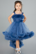 Abendkleid für Kinder Vorne Kurz-Hinten Lang Indigo ABO112
