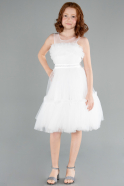 Abendkleid für Kinder Lang Weiß ABU4221