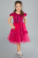 Abendkleid für Kinder Midi Fuchsie ABK2301