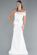 Abendkleid Lang Weiß ABU4832