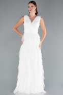 Weiß Abendkleid Lang ABU4723