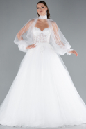 Brautkleid in Großen Größen Lang Weiß ABG148