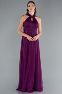 Abschlusskleid Lang Pflaume ABU3252
