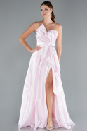 Puder Abendkleid Satin Lang ABU4522