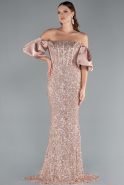 Gold Abendkleid İm Meerjungfrau-Stil Lang ABU4308