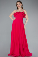 Abschlusskleid Lang Chiffon Fuchsie ABU4866