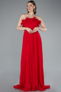 Abschlusskleid Lang Chiffon Rot ABU4866