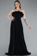 Abschlusskleid Lang Chiffon Schwarz ABU4866