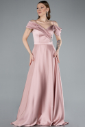 Abendkleid Lang Satin Puder ABU4868