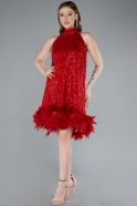 Abendkleid Kurz Rot ABK2348
