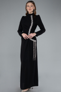 Hijab-Abendkleid Lang Schwarz ABU4877