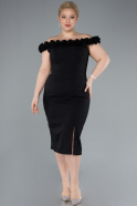 Partykleid in Übergröße Midi Schwarz ABK2318