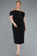Partykleid in Übergröße Midi Schwarz ABK2321