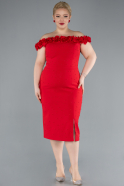 Partykleid in Übergröße Midi Rot ABK2318