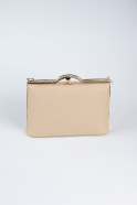 Abendtasche Gemustertes Leder Hautfarben KC126