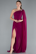 Abendkleid Lang Chiffon Pflaume ABU4406