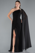Abendkleid Lang Chiffon Schwarz ABU4406