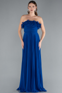 Abschlusskleid Lang Chiffon Sächsischblau ABU4866