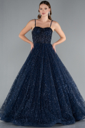 Abendkleid Lang Marineblau ABU3839
