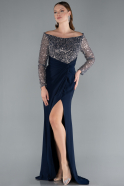 Abendkleid Lang Marineblau ABU4896