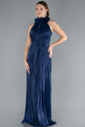 Abendkleid Lang Chiffon Marineblau ABU4811