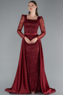 Weinrot Abendkleid Lang ABU4603