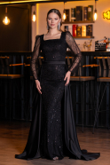 Abendkleid Lang Schwarz ABU4603