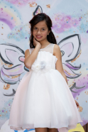 Abendkleid für Kinder Kurz Weiß ABK2158