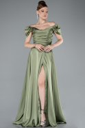 Abschlusskleid Lang Satin Khaki ABU4508