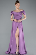 Lila Abschlusskleid Satin Lang ABU4508