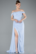 Abendkleid Lang Chiffon Eisblau ABU4925