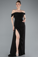 Abendkleid Lang Chiffon Schwarz ABU4925