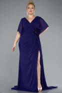 Abendgarderobe in Großen Größen Lang Chiffon Violette ABU4911